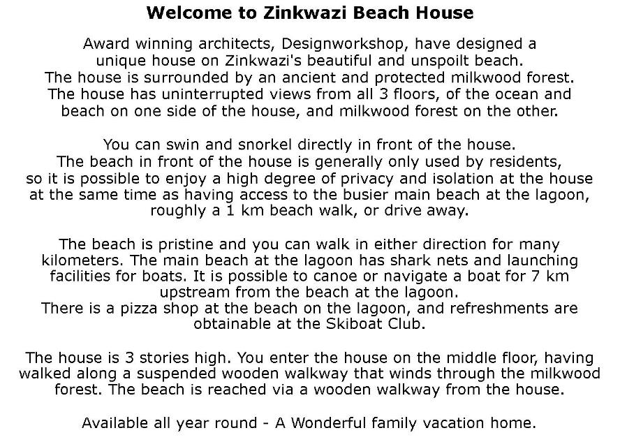 Zinkwazi Beach House